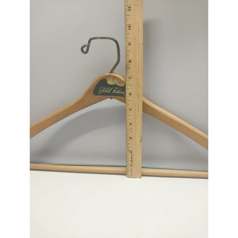 Vintage Global Fashions Wood Clothes Hanger Store Display Advertising 17 Inch